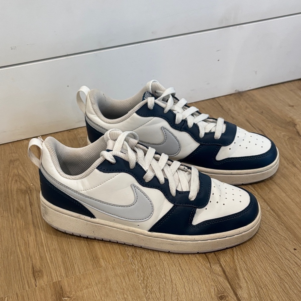 Nike White and Dark Blue Athletic Shoes